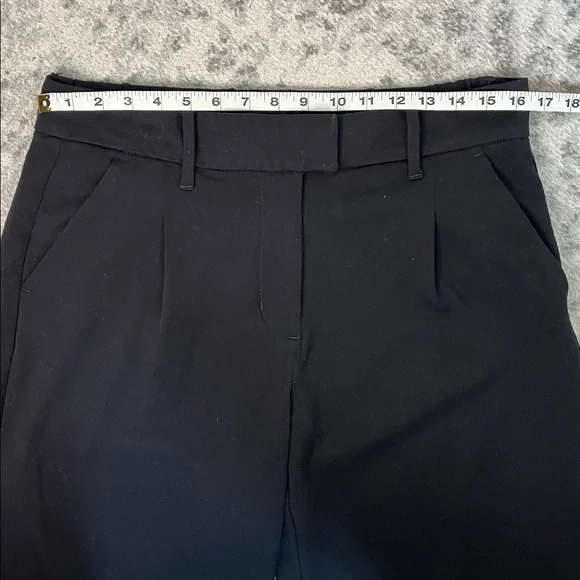 AMERICAN EAGLE WIDE LEG TROUSER WITH STRETCH BLACK HIDDEN CLOSURE SZ 8 Long - Picture 9 of 16